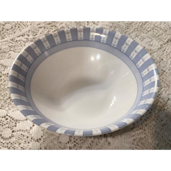 Martha Stewart Everyday Blue White "Garden Trellis" France 3 Soup/Cereal Bowls - Picture 7 of 8